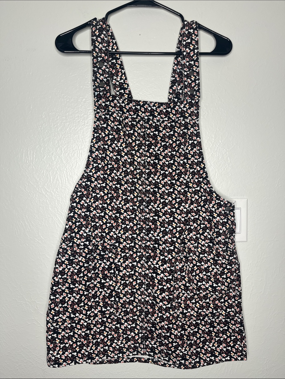 Floral Canvas Overall Dress - Size M Cotton Girlhoodcore Indie Whimsigoth